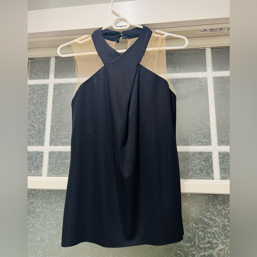 Bailey 44 navy shirt with sheer chest looks beautiful on barely worn